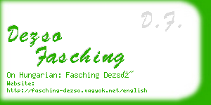 dezso fasching business card